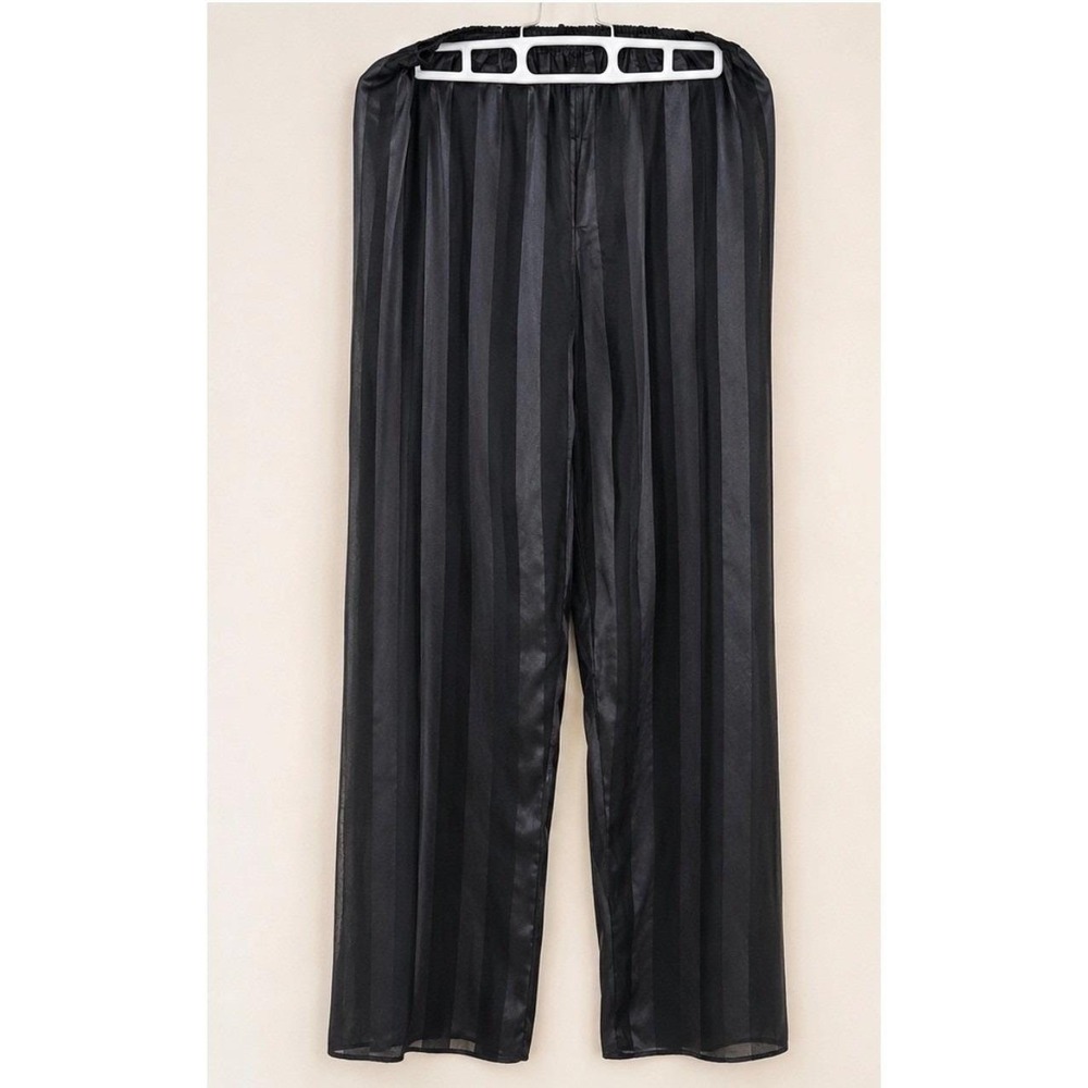 Vintage Made‎ In USA USA Undercover Wear Sheer Stripes Black Silky Bottoms M